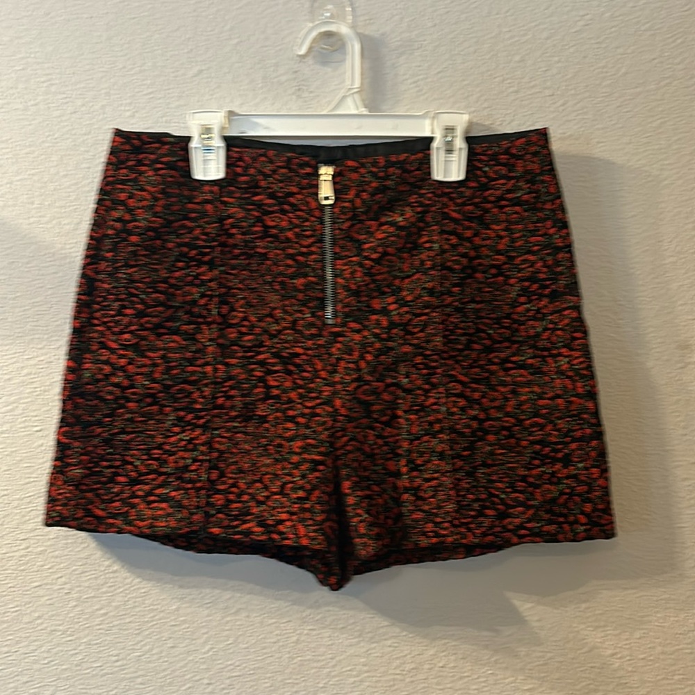 Zara Basic floral zip front shorts size large